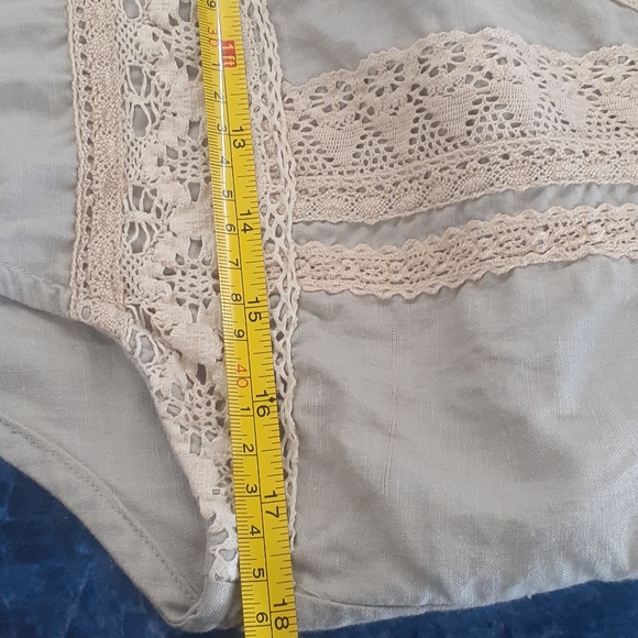 TOGETHER Tan Nude Sleeveless Blouse Lace trim 10 - Picture 7 of 9